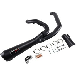 EXHAUST 2-INTO-1 BASSANI RIPPER SHORT 49C BLACK HARLEY DAVIDSON FLSB SPORT GLIDE 2018-2024
