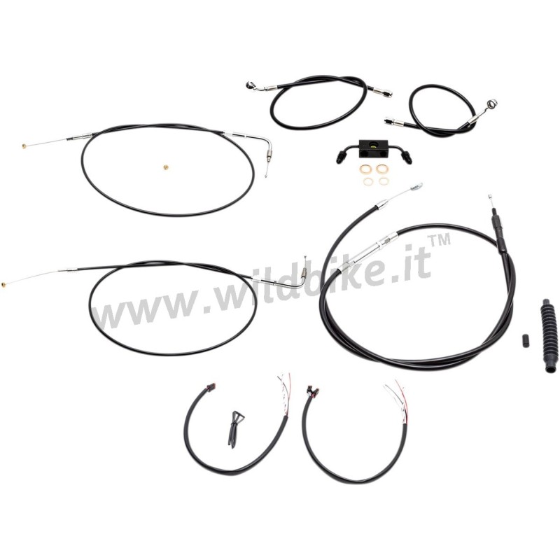 COMPLETE CABLE LINE KITS HANDLEBAR APE HANGER 15"/17" HARLEY DAVIDSON FXDB/FDXC 13-17
