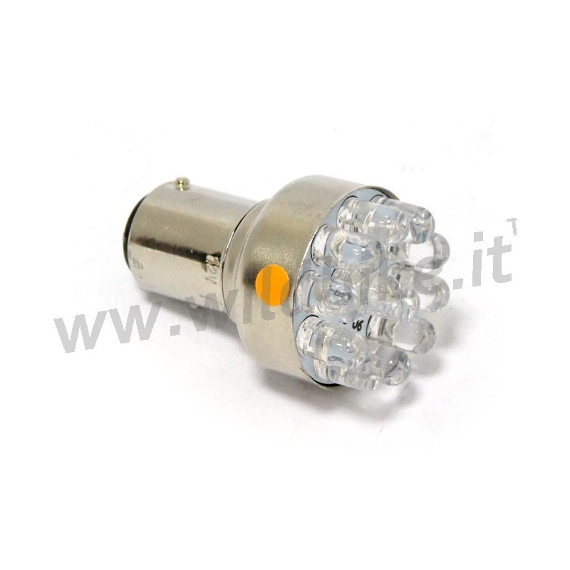 BULBE LED STYLE 1157 12 V. DOUBLE FONCTION AMBRE/CLAIR POUR MOTO