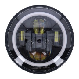 PARABOLA FARO FANALE ANTERIORE LED OMOLOGATO 7" SUPERLIGHT ANGEL EYE PER MOTO