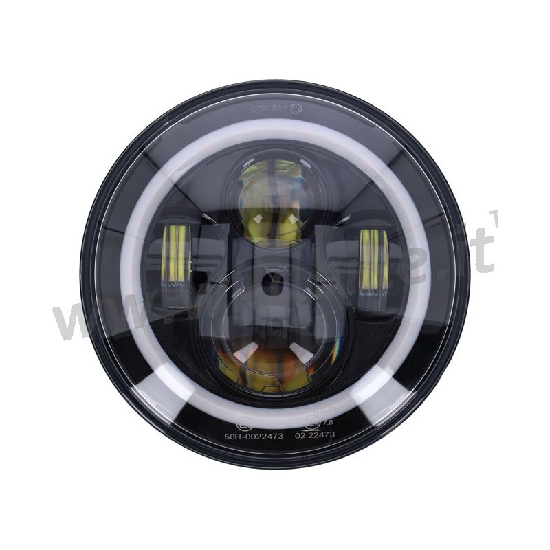 PROJECTOR DAYMAKER LED HEADLIGHT EU APPROVED 7" SUPERLIGHT ANGEL EYE FOR MOTORCYCLE