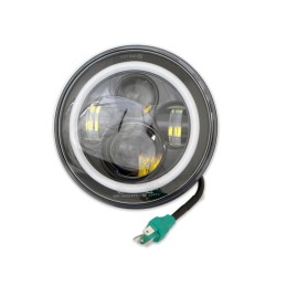 PARABOLA FARO FANALE ANTERIORE LED OMOLOGATO 7" SUPERLIGHT ANGEL EYE PER MOTO