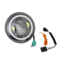 PROJEKTOR SCHEINWERFER LED 7" FRONT EU GENEMIGHT SUPERLIGHT ANGEL EYE MOTORRAD