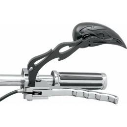 SCHWARZE FLAMME SPIEGEL SET FÜR HARLEY DAVIDSON UND CUSTOM MOTORRÄDER