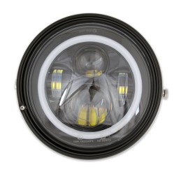 SCHEINWERFER EMC LED 7" FRONT EU GENEMIGHT SUPERLIGHT ANGEL EYE MOTORRAD