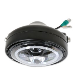 LED HEADLIGHT EMC DAYMAKER EU APPROVED 7.7" 200 MM ANGEL EYE FOR MOTORCYCLE