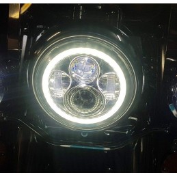 LED HEADLIGHT EMC DAYMAKER EU APPROVED 7.7" 200 MM ANGEL EYE FOR MOTORCYCLE