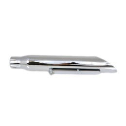 SILENCIEUX D'ÉCHAPPEMENT UNIVERSEL SLIP ON UNIVERSAL SLASH CUT 40 CM. EN ACIER CHROME POUR MOTOS CUSTOM