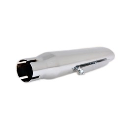 SILENCIEUX D'ÉCHAPPEMENT UNIVERSEL SLIP ON UNIVERSAL SLASH CUT 40 CM. EN ACIER CHROME POUR MOTOS CUSTOM