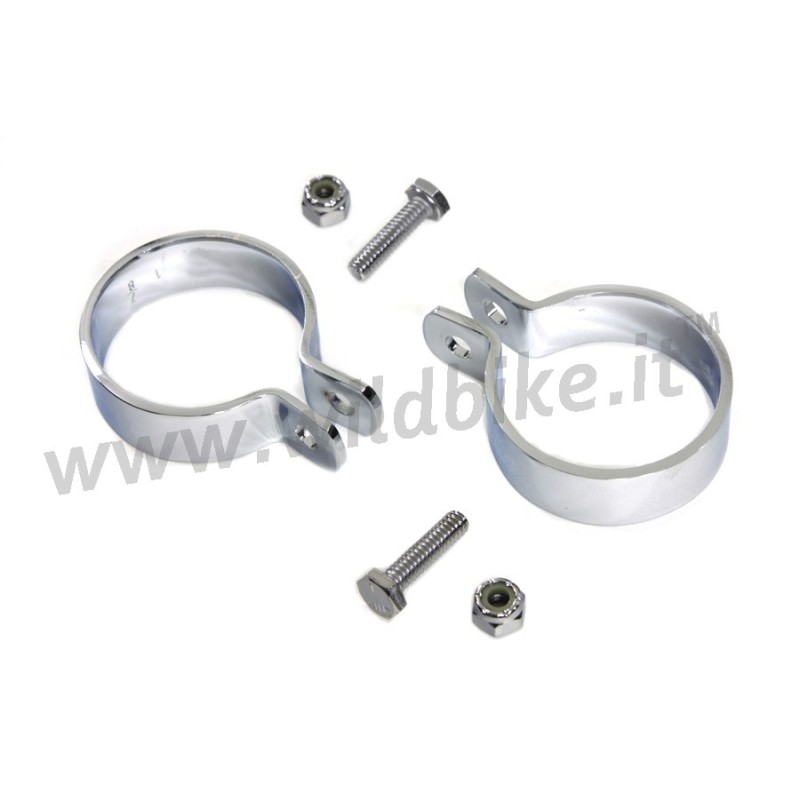 COLLARI MORSETTI DI ATTACCO CORTI DA 1 7/8" SCARICHI MOTO CUSTOM E HARLEY DAVIDSON