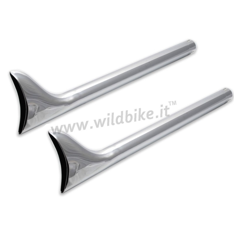 UNIVERSAL FISHTAIL 30" CHROME EXHAUSTS FOR CUSTOM MOTORCYCLES AND HARLEY DAVIDSON