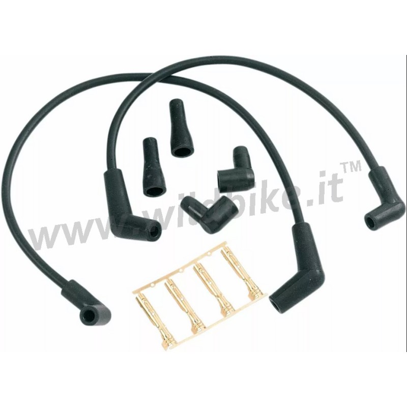 ZÜNDKERZE SCHWARZ SCHALTSEILE 8,5 MM SET für HARLEY DAVIDSON XL SPORTSTER 86-13