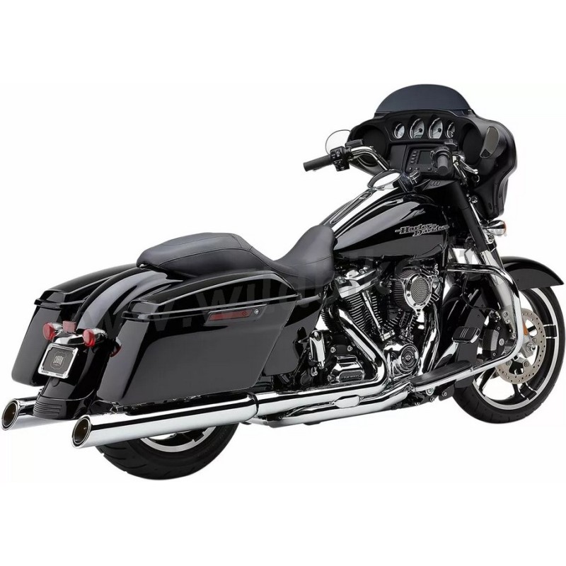 EXHAUSTS MUFFLERS COBRA 909 UPPER CUT 4" SLIP-ON CHROME HARLEY DAVIDSON FLH FLT TOURING 95-16