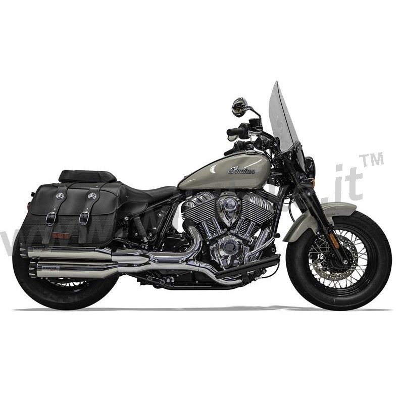 SILENCIEUX POTS ÉCHAPPEMENTS SLIP-ON BASSANI 4" OD CHROME INDIAN CHIEF 22-24