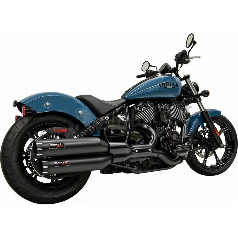 SCARICHI MARMITTE SLIP-ON BASSANI 4" OD NERI PER INDIAN CHIEF 2021-2026