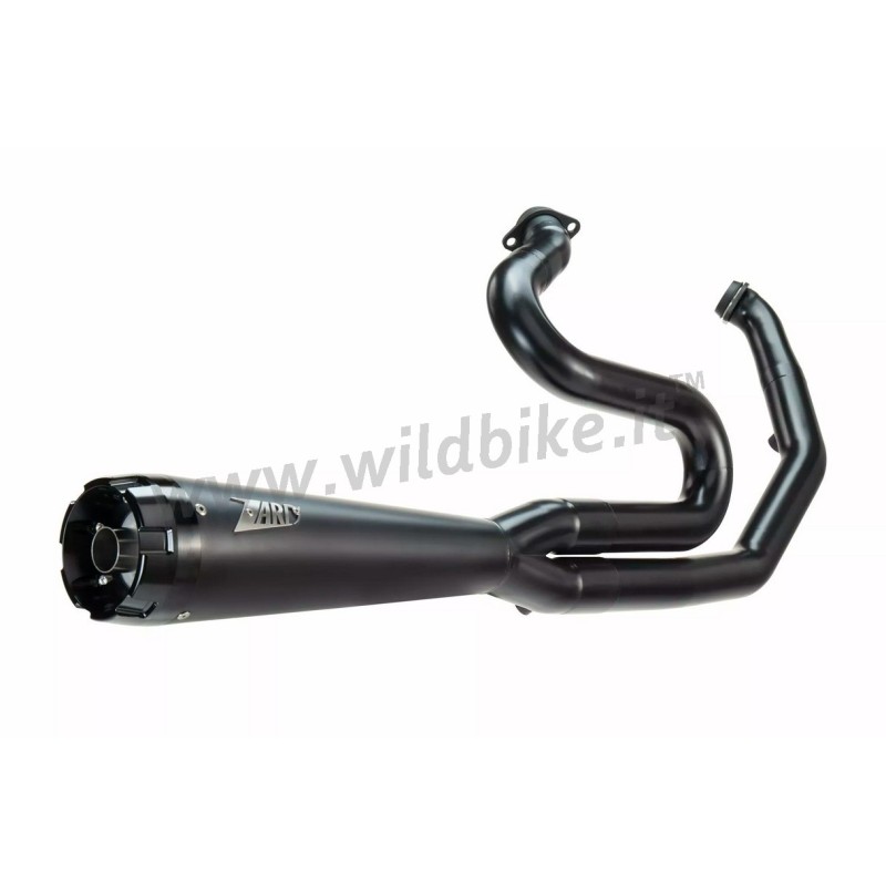 BLACK FULL 2IN1 EXHAUST ZARD EU APPROVED HARLEY DAVIDSON FLH FLT TOURING 17-24