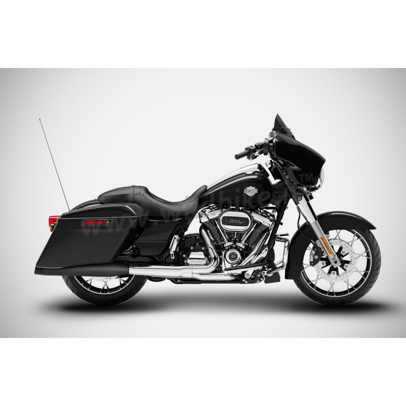 BLACK EXHAUST MUFFLERS SLIP-ON ZARD 4.33" EU APPROVED HARLEY DAVIDSON FLH FLT TOURING 17-20
