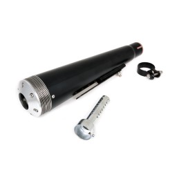SCARICO UNIVERSALE MEGAFONO SUPER CONE NERO/CROMATO MOTO CUSTOM E HARLEY DAVIDSON