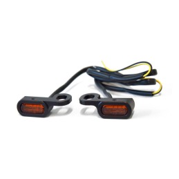 MINI FRECCE ANTERIORI NERE A LED AMBRA FASTLINE OMOLOGATE HARLEY DAVIDSON VRSC V-ROD 09-17