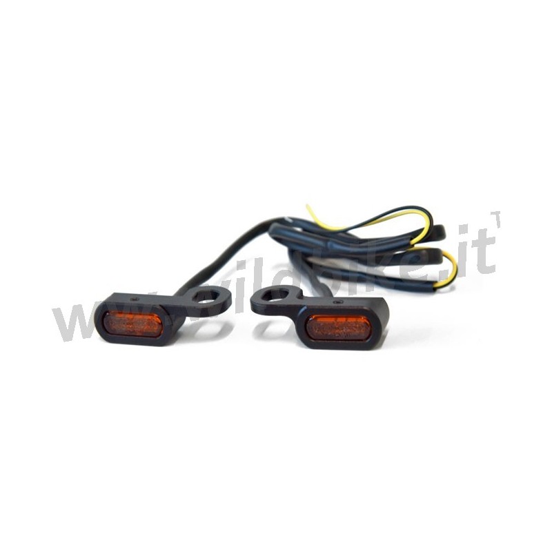 MINI CLIGNOTANTS NOIR FASTLINE LED AMBRE EU APPROUVÉ HARLEY DAVIDSON FLH FLT TOURING 09-17