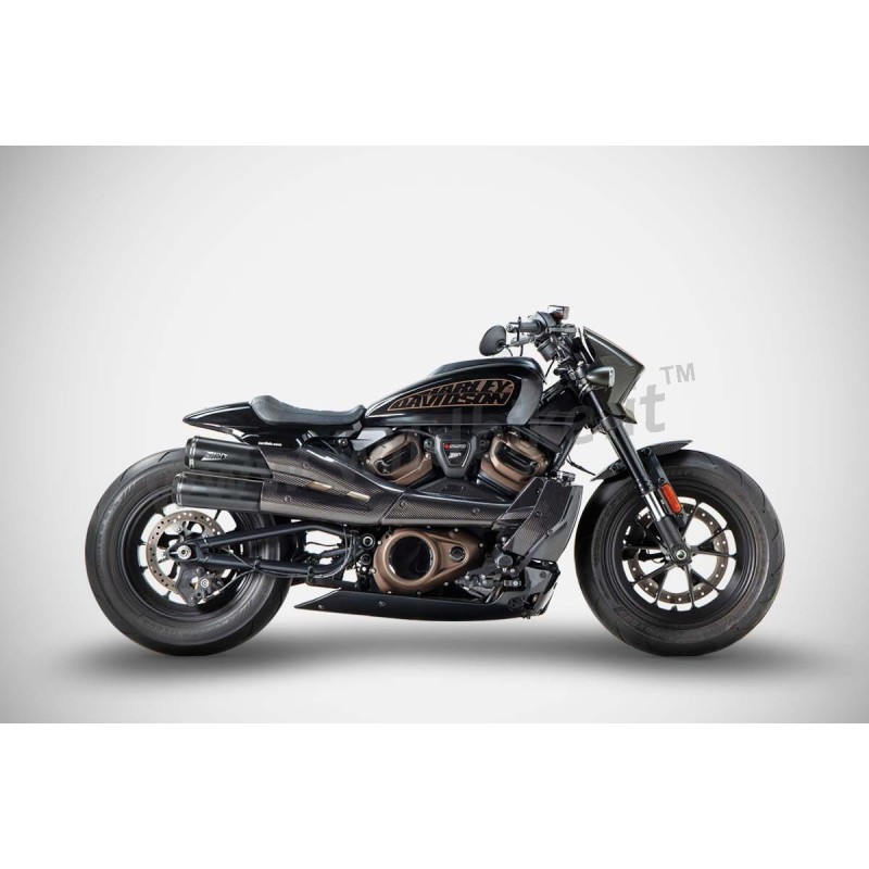 BLACK EXHAUST ZARD TOP GUN EU APPROVED HARLEY DAVIDSON RH 1250 SPORTSTER S 2021-2024