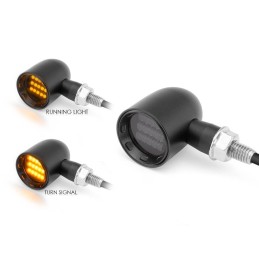 MINI LED CLIGNOTANTS DERBY FLAT NOIR CUSTOM MOTO ET HARLEY DAVIDSON