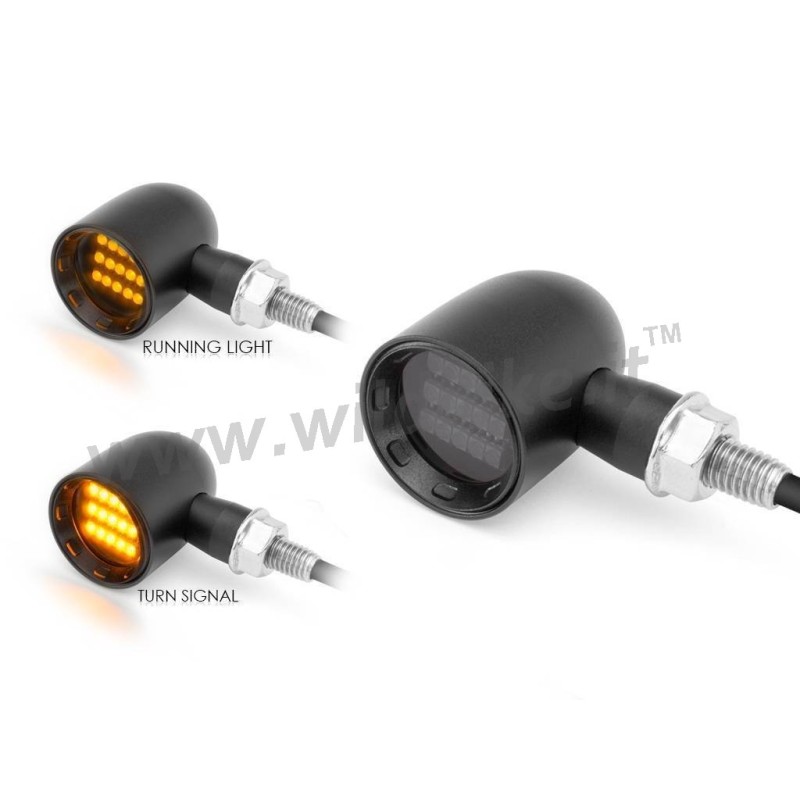 MINI LED CLIGNOTANTS DERBY FLAT NOIR CUSTOM MOTO ET HARLEY DAVIDSON
