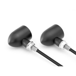 MINI LED BLINKER DERBY FLAT SCHWARZ CUSTOM Motorrad UND Harley DAVIDSON