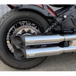 POTS D'ÉCHAPPEMENT MCJ RACE 90 CHROME APPROUVÉ EU INDIAN SCOUT 22-23