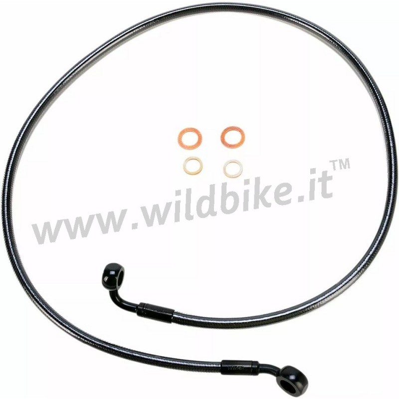 TUBO FRENO ANTERIORE E-Z IN ACCIAIO NERO ESTESO 142 CM HARLEY DAVIDSON TWIN CAM 85-17