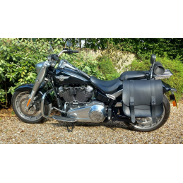 LEATHER SADDLEBAG DELUXE 30LT HARLEY DAVIDSON FXS FLS SOFTAIL 1986-17
