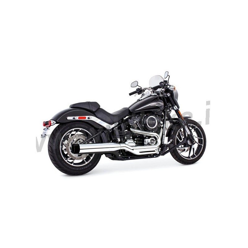 POT D'ÉCHAPPEMENT POWER HOUSE SLIP-ON 4" CHROME/NOIR HARLEY DAVIDSON FLSB SPORT GLIDE 2018-25