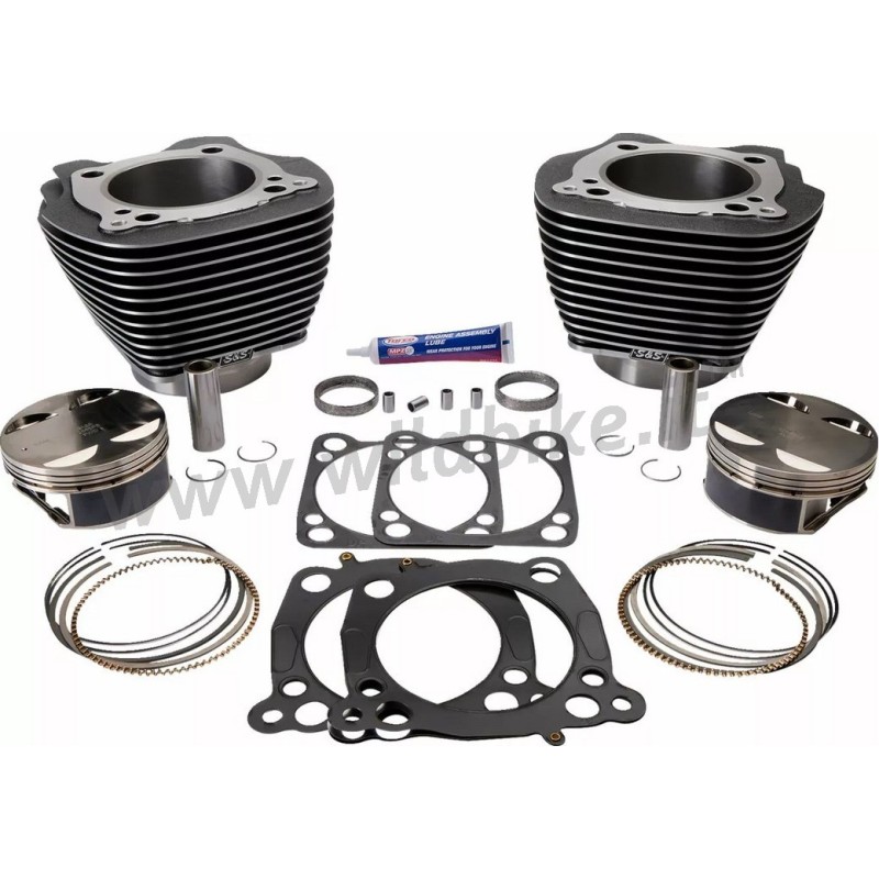 BLACK GR S&S BIG BORE CYLINDER & PISTONS KIT 128" HARLEY DAVIDSON FLH FLT TOURING 2017-24