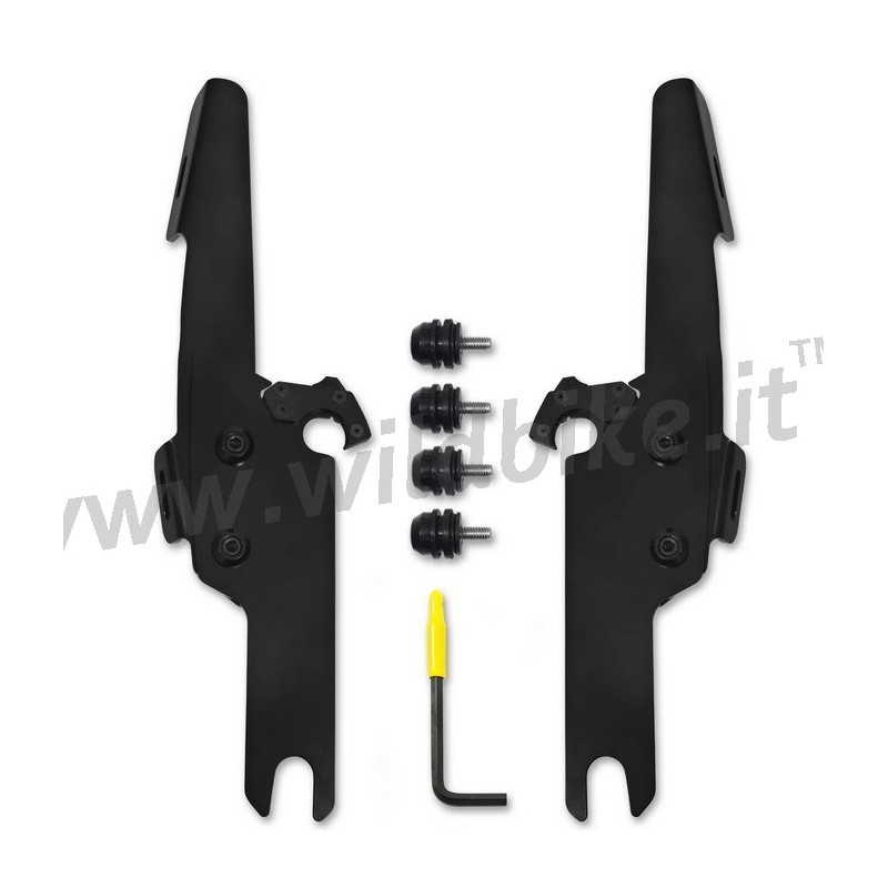 BLACK STAINLESS MOUNT KIT BATWING FAIRING HARLEY DAVIDSON FLHRXS ROAD KING SPECIAL 17-25