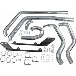 HEADER POWER CURVE TRUE-DUAL CROSSOVER CHROME HARLEY DAVIDSON FXST FLST SOFTAIL 07-17