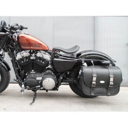 BORSA LATERALE IN PELLE MCJ CLASSIC NERA HARLEY DAVIDSON XL SPORTSTER 96-21