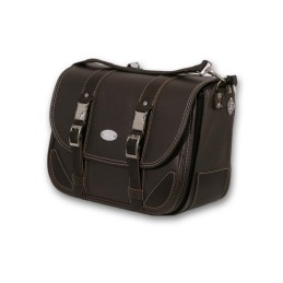 LEATHER SIDE BAG MCJ CLASSIC DARK BROWN HARLEY DAVIDSON FXS FLS SOFTAIL 99-17