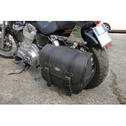 LEATHER SIDE BAG MCJ VINTAGE BLACK HARLEY DAVIDSON XL SPORTSTER 1996-2021