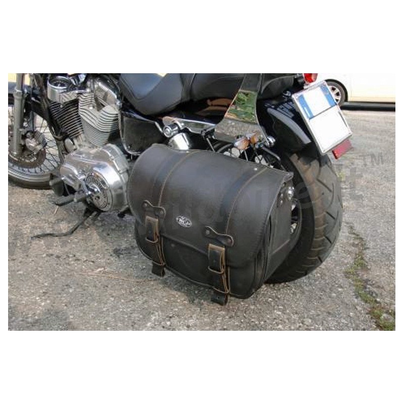 SEITENTASCHE LEDER MCJ VINTAGE SCHWARZE HARLEY DAVIDSON XL SPORTSTER 96-21