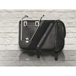 SACOCHE LATÉRAL MCJ VINTAGE EN CUIR NOIR HARLEY DAVIDSON FXS FLS SOFTAIL 99-17