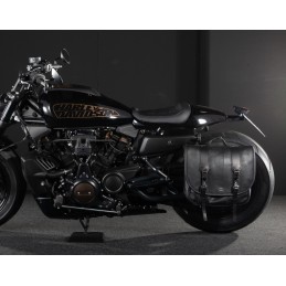LEATHER SIDE BAG MCJ BUSINESS BLACK HARLEY DAVIDSON RH 1250 SPORTSTER S 2021-25