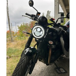 FARO FANALE ANTERIORE SLIM 7.5" 190 MM 4 LED ANGEL EYE OMOLOGATO PER MOTO