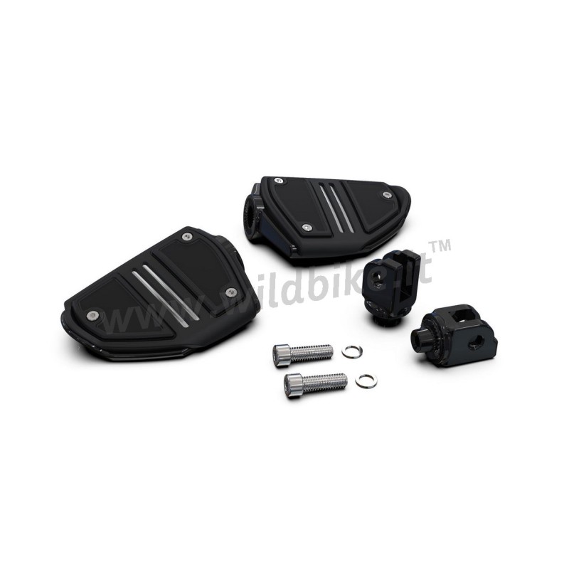 BLACK CHROME FOOTPEGS COMFORT TWIN RIDE HARLEY DAVIDSON SOFTAIL 2018-25