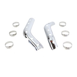 SCUDI PARACALORE FORATI CROMATI OEM 67512-86 PER COLLETTORI HARLEY DAVIDSON XL SPORTSTER 86-03