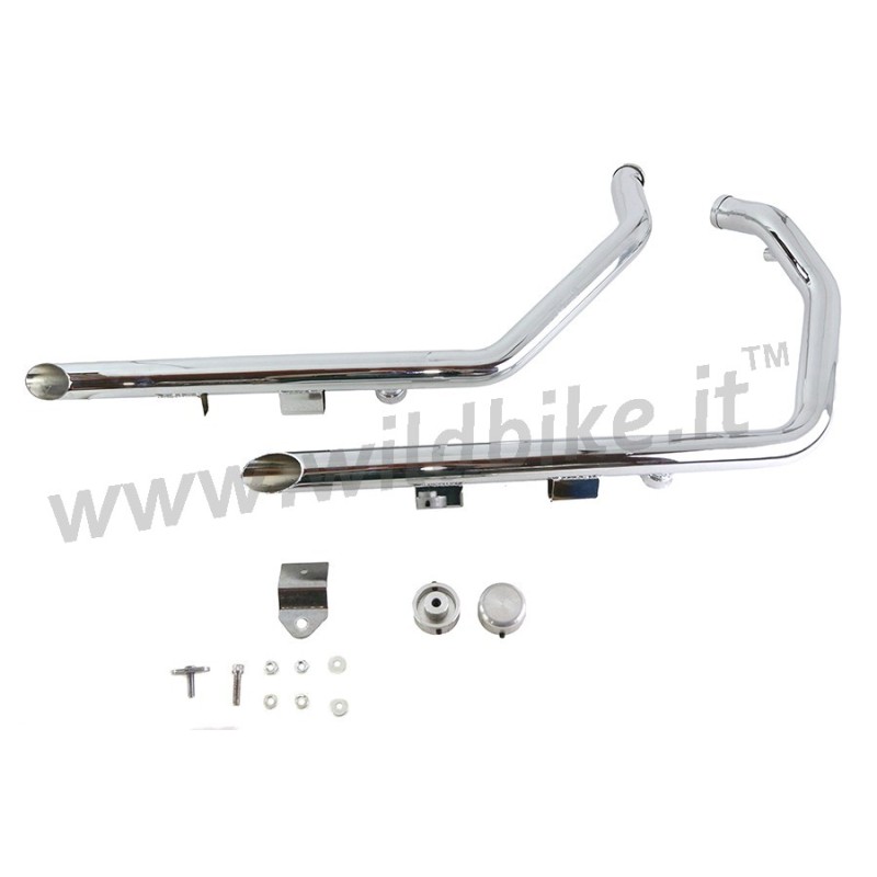 POTS D'ÉCHAPPEMENT 2EN2 DRAG PIPES SLASH CUT CHROME HARLEY DAVIDSON XL SPORTSTER 2014-22