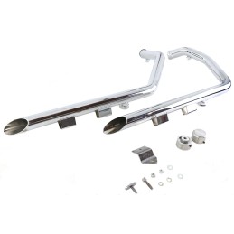 AUSPUFF SYSTEM 2IN2 DRAG PIPES SLASH CUT CHROM HARLEY DAVIDSON XL SPORTSTER 2014-22