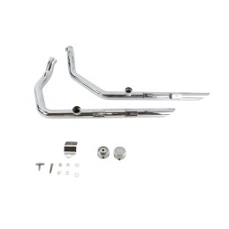 CHROME EXHAUSTS 2INTO2 DRAG PIPES SLASH CUT HARLEY DAVIDSON XL SPORTSTER 2014-22