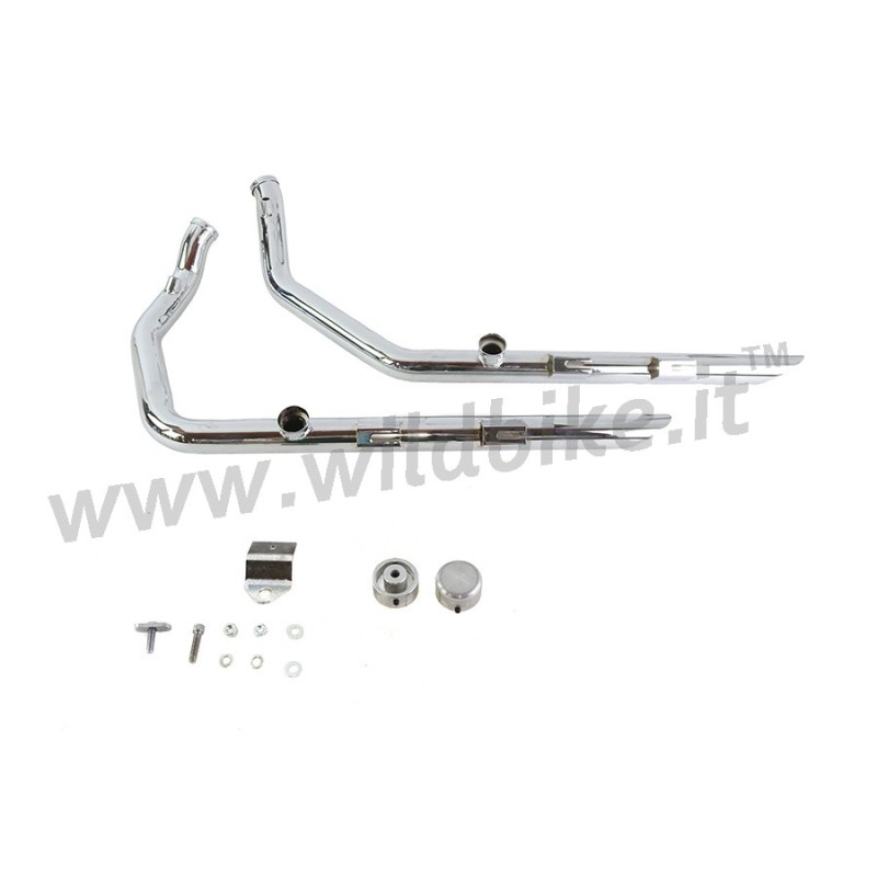 V-Factor Chrome 2 in. Slash Cut Drag Pipes - 90026 for 2004-2013 Harley-Davidson Sportster