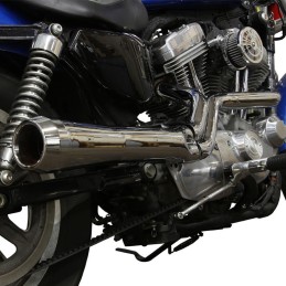 POT D'ÉCHAPPEMENT 2EN1 MEGAPHON CONIQUE CHROME HARLEY DAVIDSON XL SPORTSTER 04-13