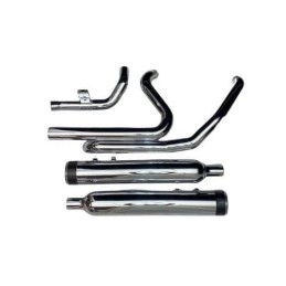 AUSPUFFSYSTEM 2IN2 TAB REDLINE CHROM HARLEY DAVIDSON FLH/FLT TOURING 2017-25